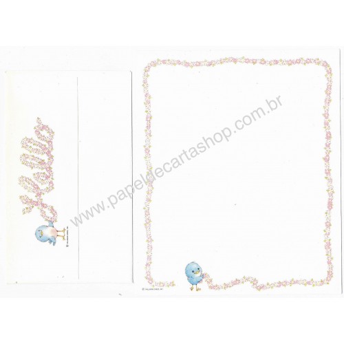 Conjunto de Papel de Carta Importado Blue Bird Hallmark