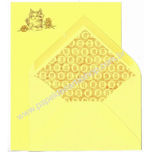 Conjunto de Papel de Carta Importado CAT CAM