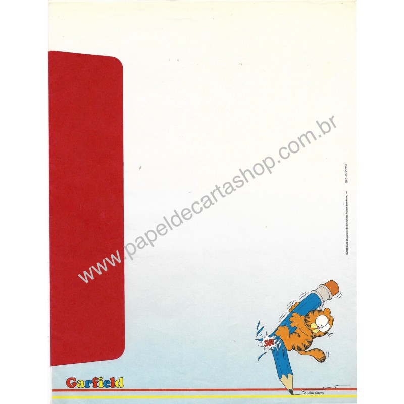 Anos 80. Conjunto de Papel de Carta Garfield N.50010-1