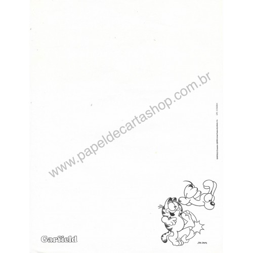 Anos 80. Conjunto de Papel de Carta Garfield N.50006-4