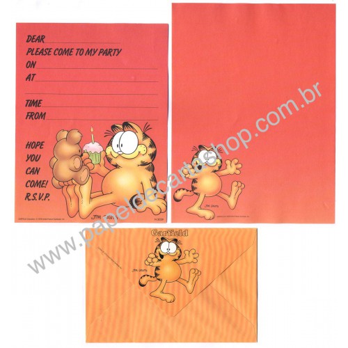 Conjunto de Papel de Carta Garfield Love My Teddy Bear - Paws