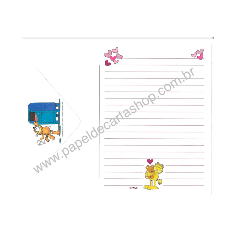 Conjunto de Papel de Carta Avulso Garfield Bear - Paws