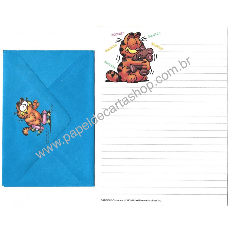 Conjunto de Papel de Carta Avulso Garfield Squeeze - Paws