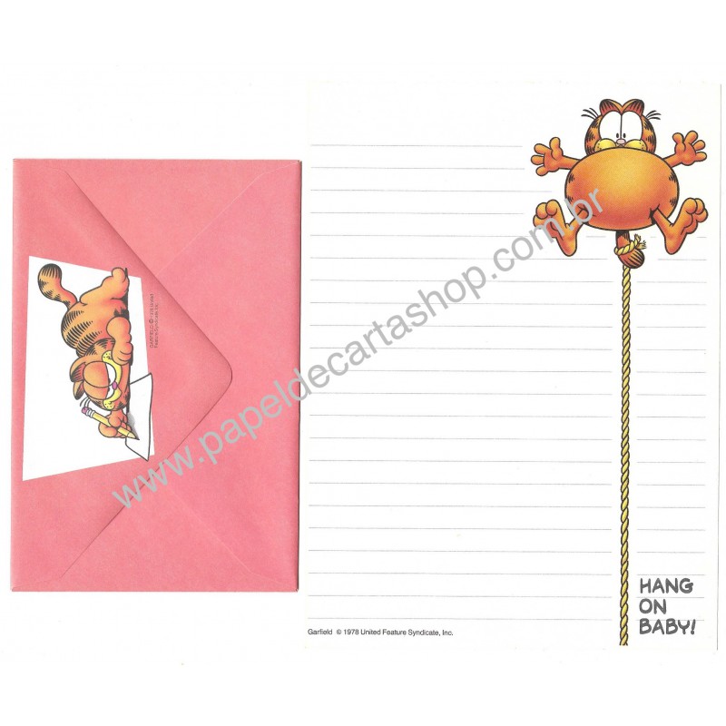 Conjunto de Papel de Carta Avulso Garfield Hang On Baby - Paws