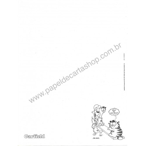 Anos 80. Conjunto de Papel de Carta Garfield N.50005-6