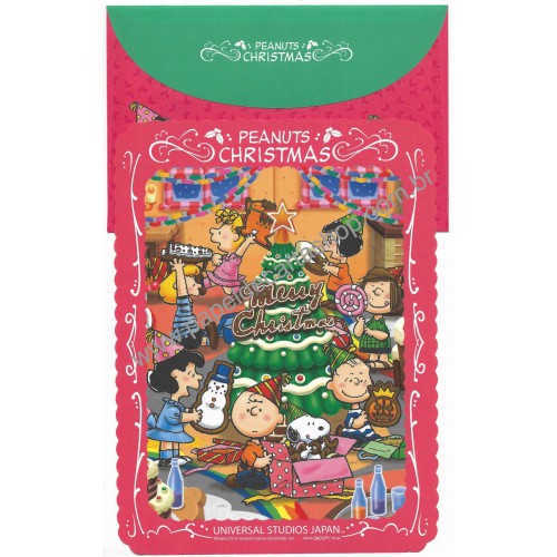 Conjunto de Papel de Carta Original Antigo Snoopy Christmas Hallmark