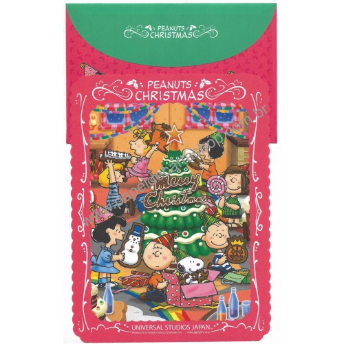 Conjunto de Papel de Carta Peanuts Christmas Vintage Hallmark