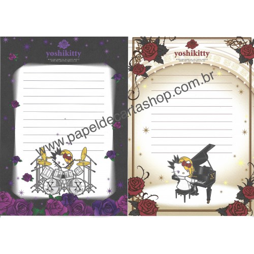 Ano 2021. Conjunto de Papel de Carta Yoshikitty Japan Music Agency