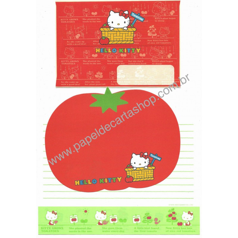 Ano 2004. Conjunto Hello Kitty TOMATOES Sanrio