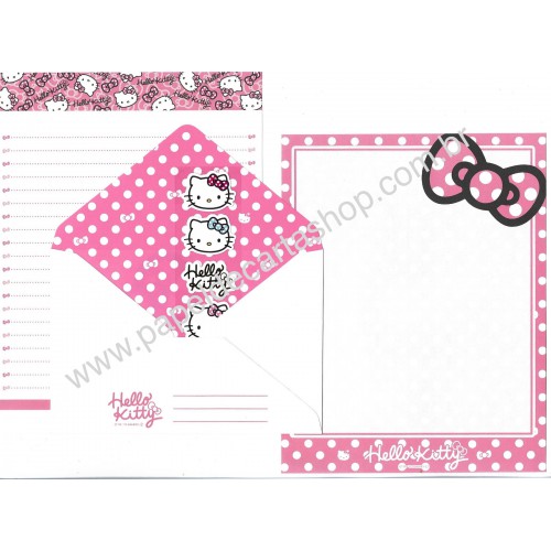 Ano 2012. Kit 2 Conjuntos de Papel de Carta Hello Kitty Dots ADE Sanrio