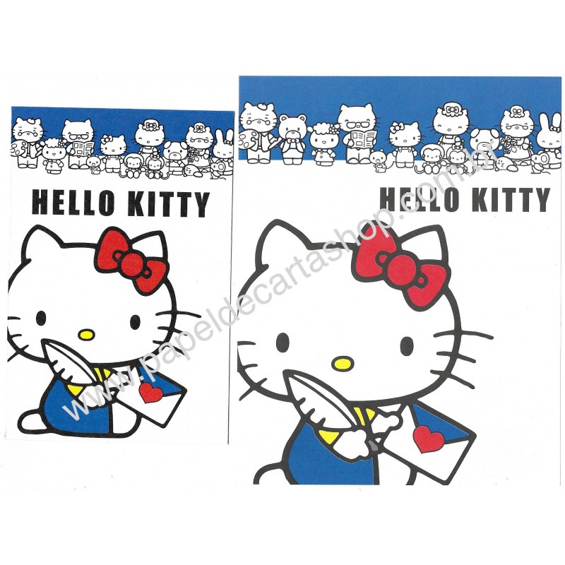 Ano 2010. Conjunto de Papel de Carta Hello Kitty Family Sanrio