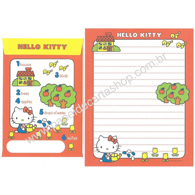 Ano 2009. Conjunto de Papel de Carta Hello Kitty 35th C10 Sanrio