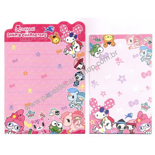 Ano 2013. Kit 2 Conjuntos de Mini-Papel de Carta TOKIDOKI & Sanrio Characters CPK