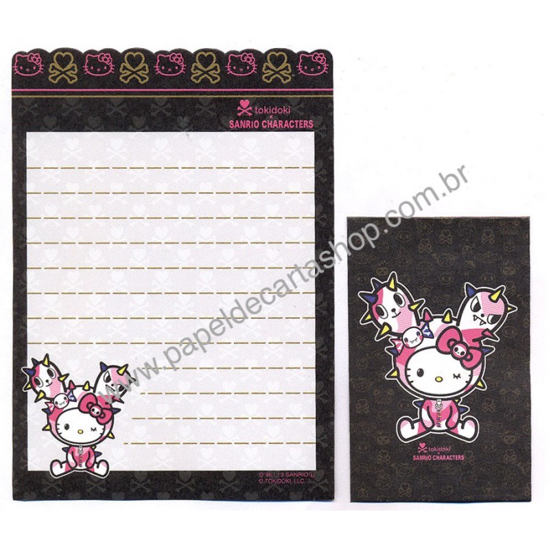 Ano 2013. Kit 2 Conjuntos de Mini-Papel de Carta TOKIDOKI & Sanrio Characters CLK