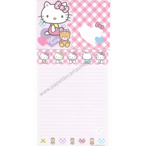 Ano 2014. Kit 2 Conjuntos de Papel de Carta Hello Kitty CRA Sanrio