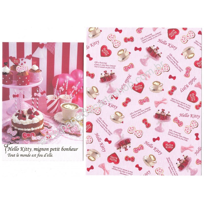 Ano 2014. Conjunto de Papel de Carta Hello Kitty Mignon Petit Sanrio