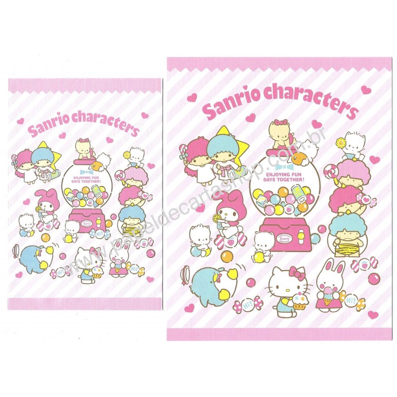 Ano 2019. Conjunto de Papel de Carta Hello Kitty & Sanrio Characters