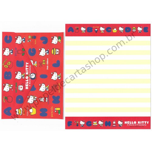 Ano 2011. Kit 4 Conjuntos de Papel de Carta Hello Kitty Friendship Sanrio