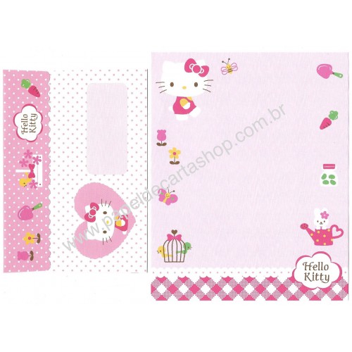 Ano 2008. Kit 2 Conjuntos de Papel de Carta Hello Kitty & Bee Sanrio