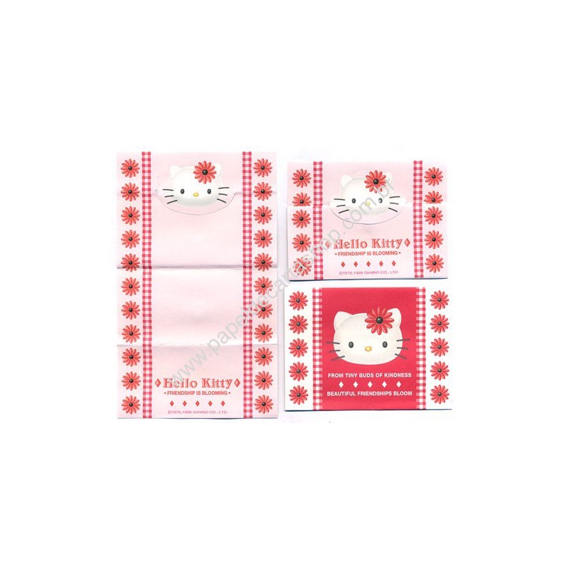 Ano 1998. Conjunto de Mini-Papel de Carta Hello Kitty Bloom Sanrio
