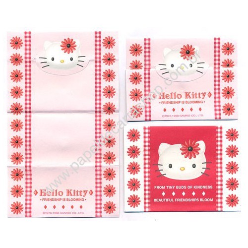 Ano 1998. Conjunto de Mini-Papel de Carta Hello Kitty Bloom Sanrio