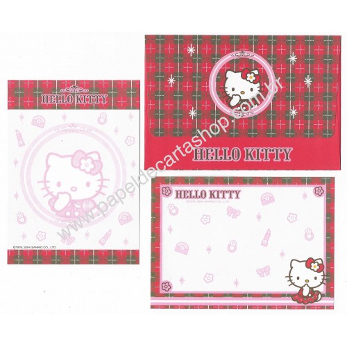Ano 2004. Conjunto de Papel de Carta Hello Kitty Pequeno CXZ Sanrio