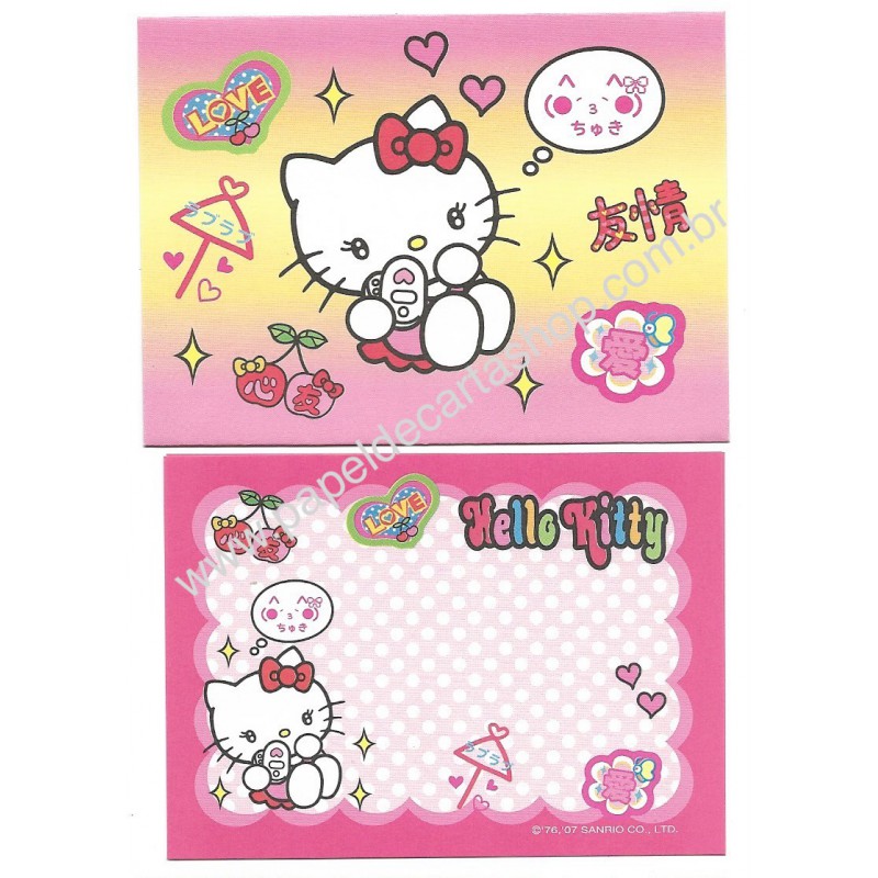 Ano 2007. Conjunto de Mini Papel de Carta HK CPK Sanrio