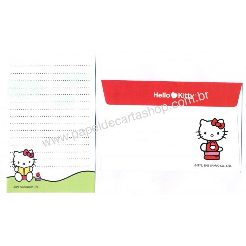 Ano 2009. Conjunto de Papel de Carta Hello Kitty Pequeno CBR Sanrio