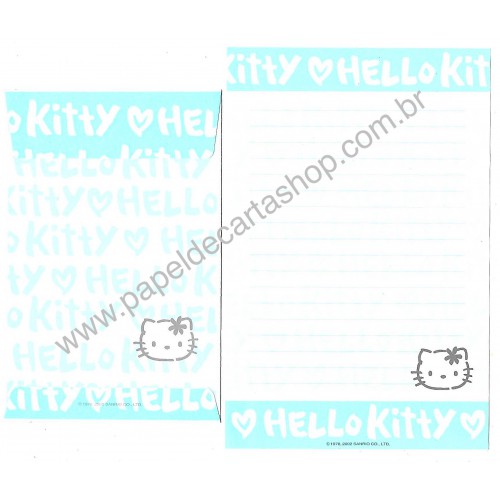 Ano 2002. Conjunto de Papel de Carta Hello Kitty Letters CAZ Sanrio