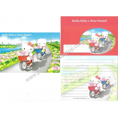 Ano 2003. Conjunto de Papel de Carta Hello Kitty & Dear Daniel CVM Sanrio