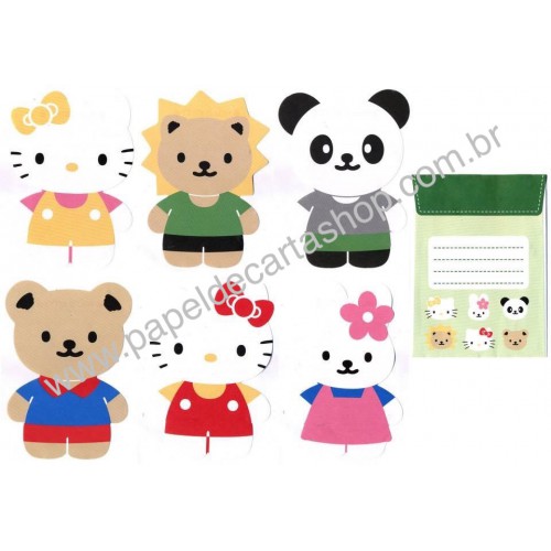 Ano 2003. Conjunto de Papel de Carta Hello Kitty Die-Cut CVD Sanrio