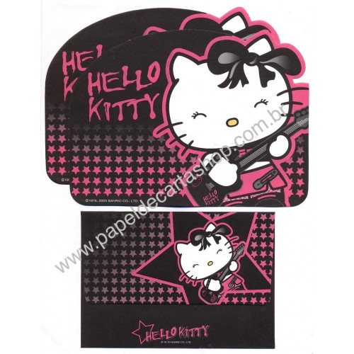 Ano 2003. Conjunto de Papel de Carta Hello Kitty R&R Sanrio