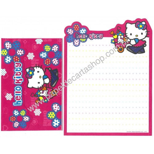 Ano 2003. Conjunto de Papel de Carta Hello Kitty Sanrio
