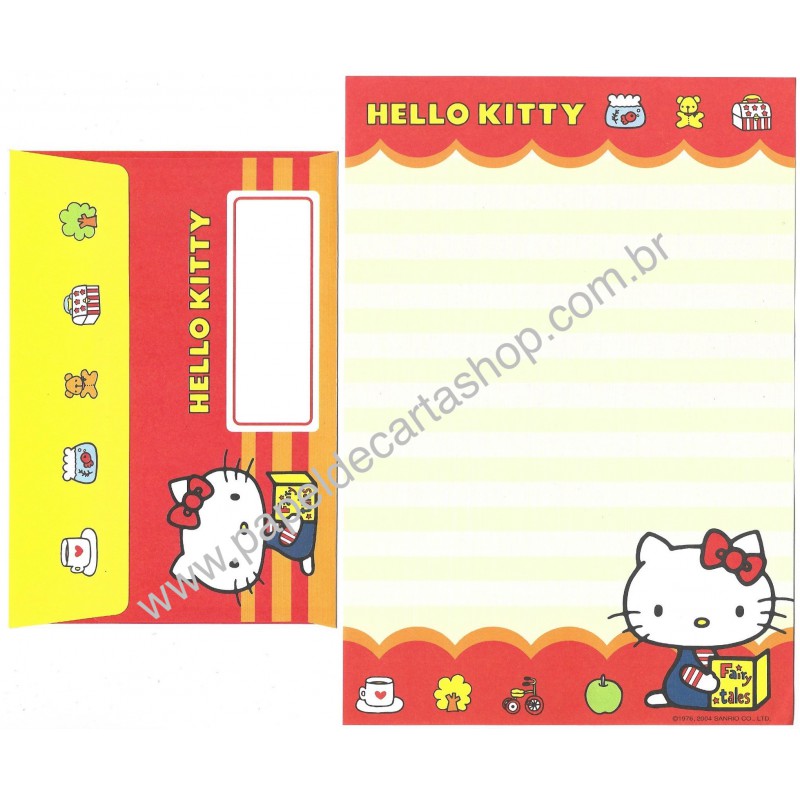 Ano 2004. Conjunto de Papel de Carta Hello Kitty Best Collection 23 Sanrio
