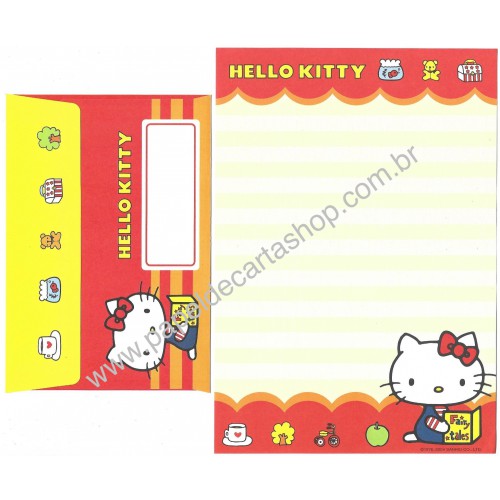Ano 2004. Conjunto de Papel de Carta Hello Kitty Best Collection 23 Sanrio