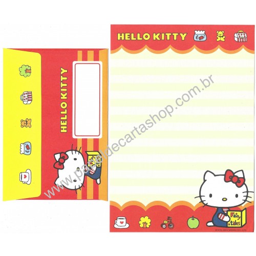 Ano 2004. Conjunto de Papel de Carta Hello Kitty Best Collections 23 Sanrio