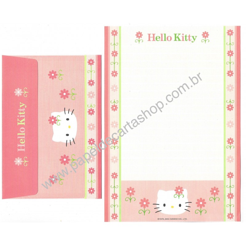 Ano 2004. Conjunto de Papel de Carta Hello Kitty Best Collections 21 Sanrio