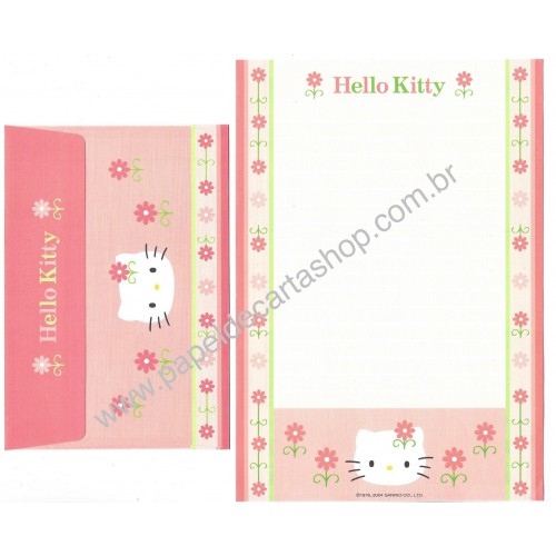 Ano 2004. Conjunto de Papel de Carta Hello Kitty Best Collections 21 Sanrio