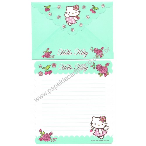 Ano 2004. Conjunto de Papel de Carta Hello Kitty CVD Sanrio