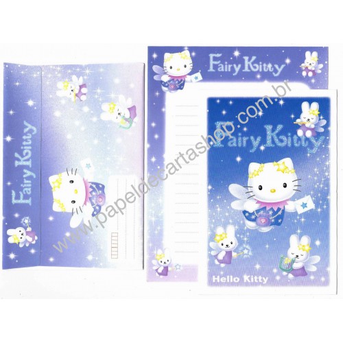 Ano 2004. Conjunto de Papel de Carta Hello Kitty Fairy Kitty Sanrio
