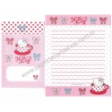 Ano 2005. Conjunto de Papel de Carta Hello Kitty Cup Sanrio