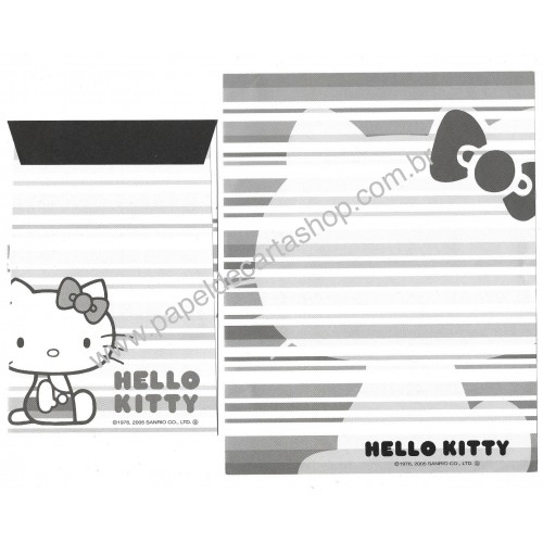 Ano 2005. Conjunto de Papel de Carta Hello Kitty Listra Sanrio
