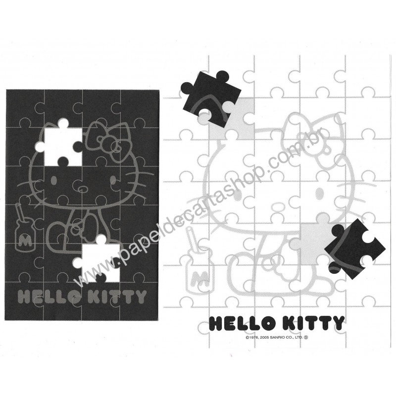 Ano 2005. Conjunto de Papel de Carta Hello Kitty PUZZLE Sanrio