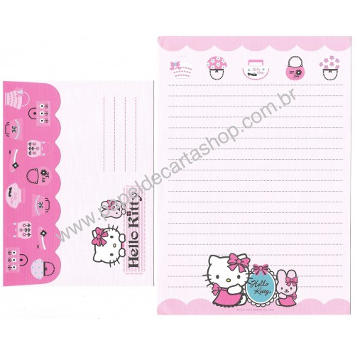 Ano 2006. Conjunto de Papel de Carta Hello Kitty & Rabbit 1 Sanrio