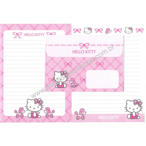 Ano 2006. Conjunto de Papel de Carta Hello Kitty Poodle Sanrio