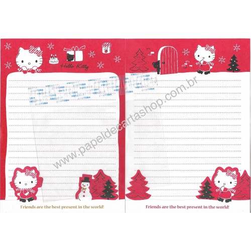 Ano 2007. Conjunto de Papel de Carta Hello Kitty Christmas Sanrio