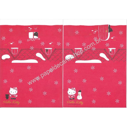 Ano 2007. Conjunto de Papel de Carta Hello Kitty Christmas Sanrio