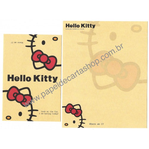 Ano 2007. Conjunto de Papel de Carta Hello Kitty Where am I Sanrio