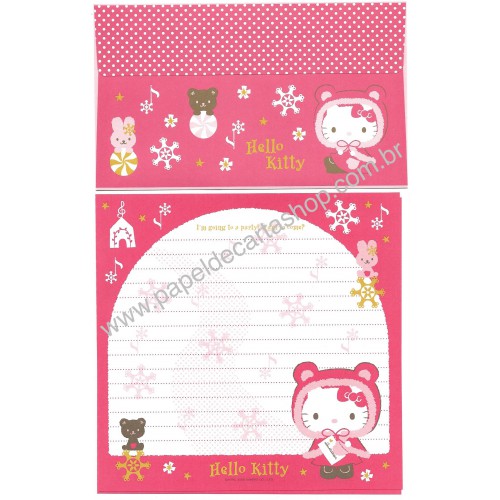 Ano 2008. Conjunto de Papel de Carta Hello Kitty Invitation Sanrio