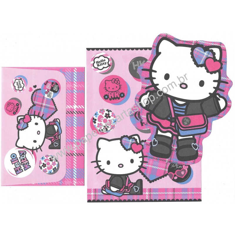 Ano 2008. Conjunto de Papel de Carta Hello Kitty Student Sanrio